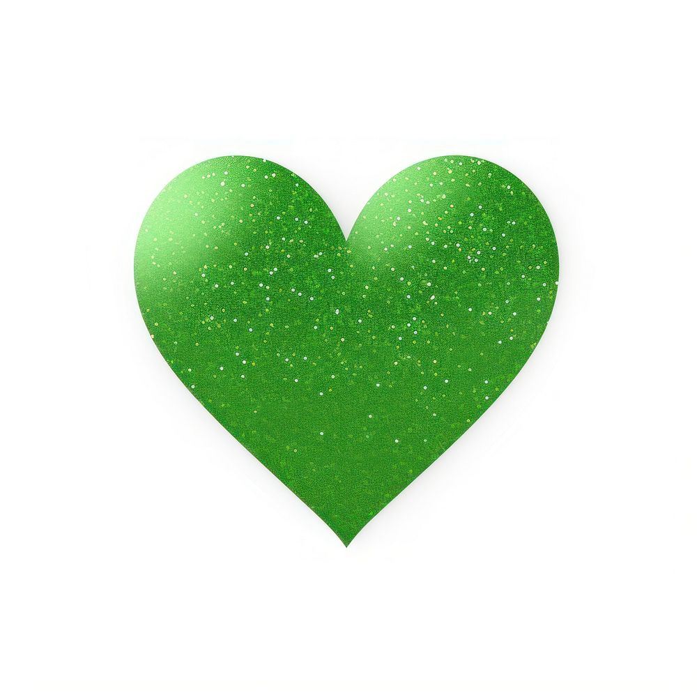 Green heart icon shape white background circle.