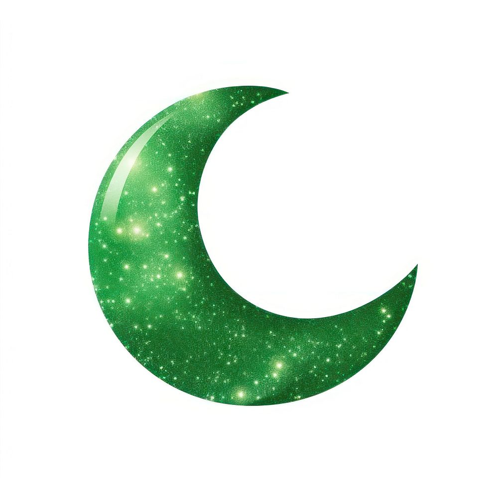 Green moon icon astronomy nature shape.