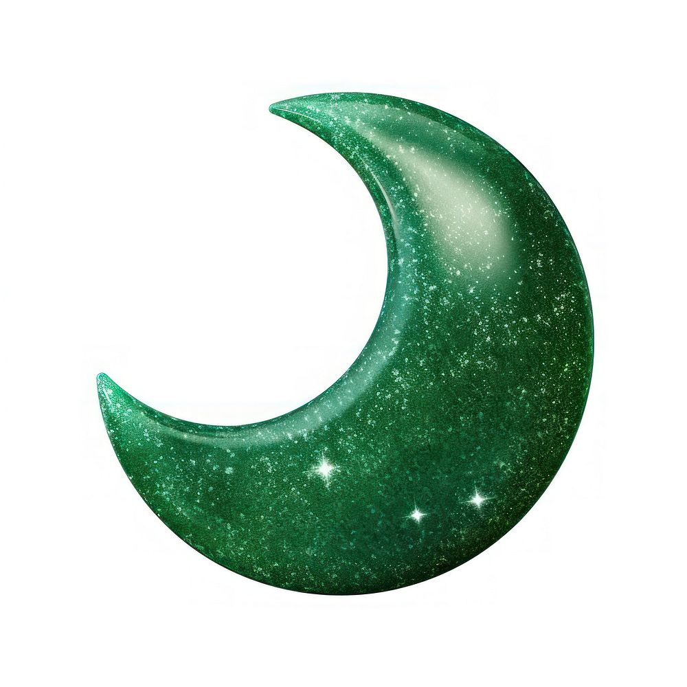 Green moon icon astronomy nature shape.