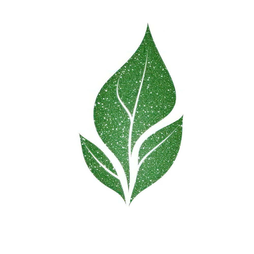 Green plant icon leaf white background pattern.