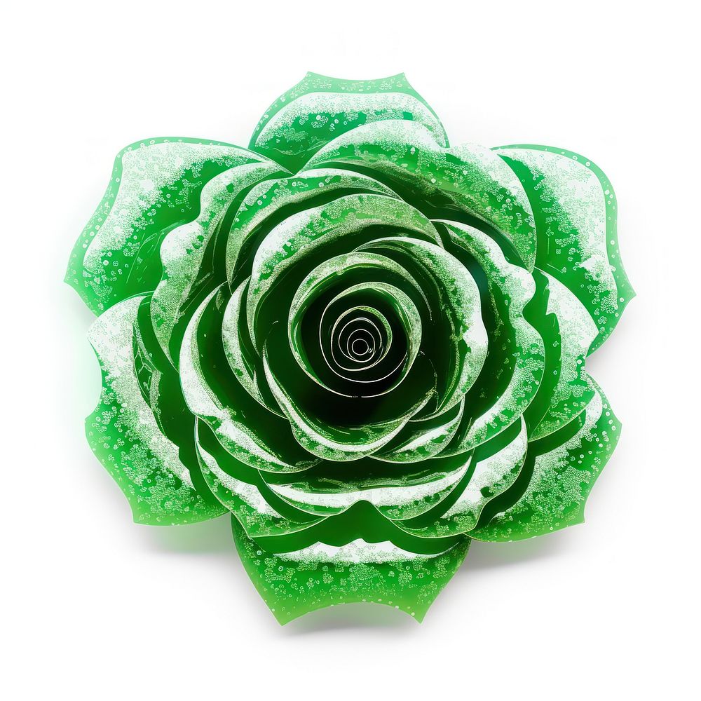 Green rose icon jewelry flower shape.