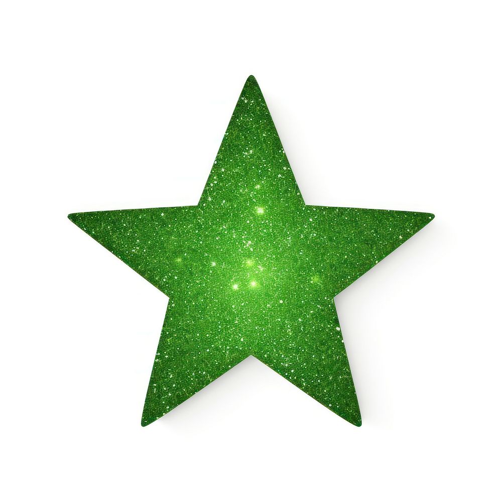 Green star icon glitter symbol shape.