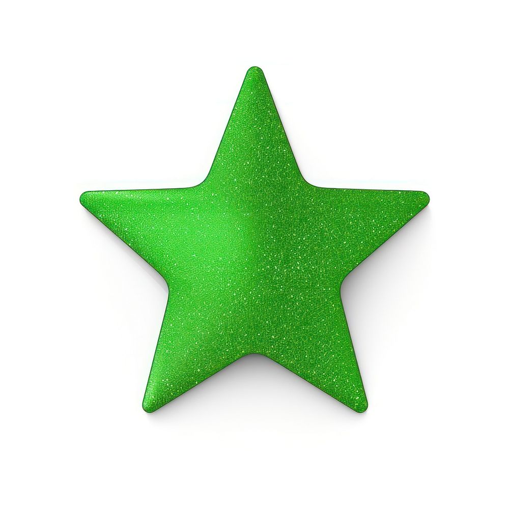 Green star icon shape white background celebration.