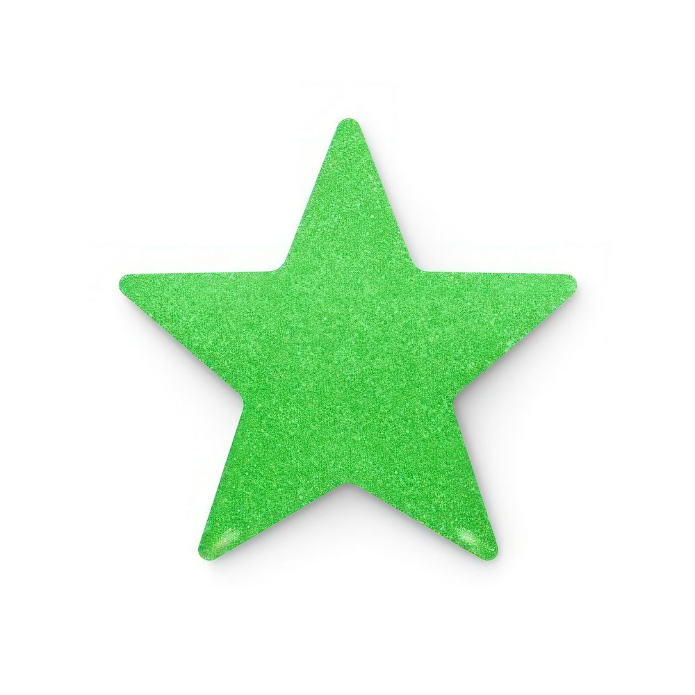 Green star icon symbol shape white background.