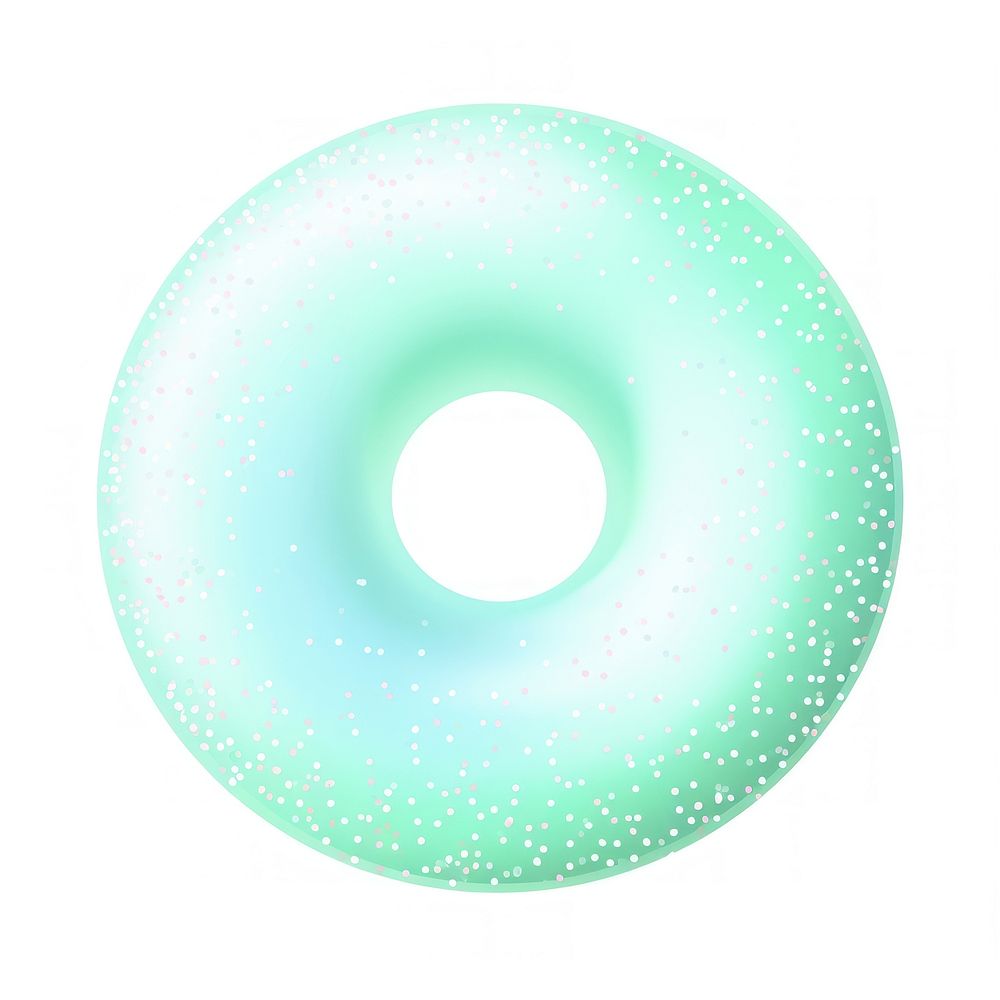 Donut shape green white background.