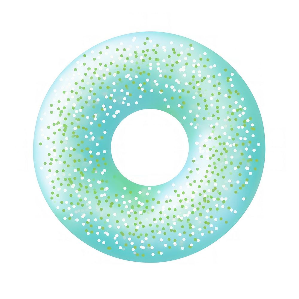 Turquoise shape green donut.