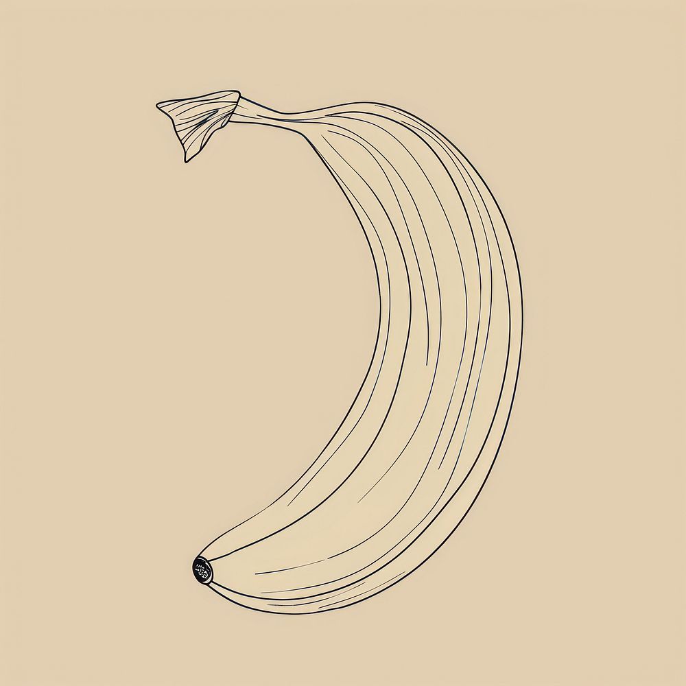 Hand drawn of banana drawing line astronomy.