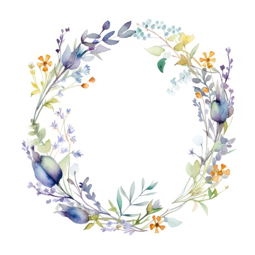PNG Midsummer frame watercolor pattern flower wreath.