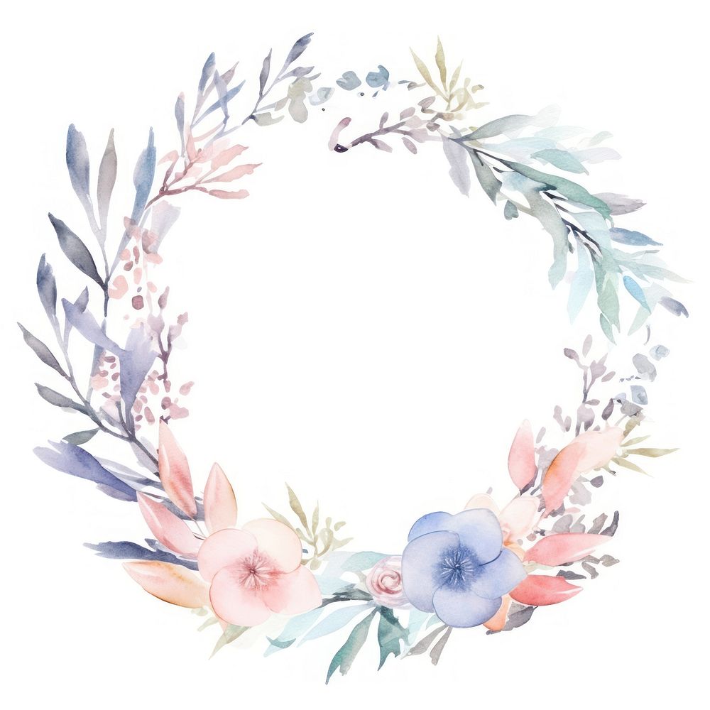 Wedding frame frame watercolor wreath pattern flower.