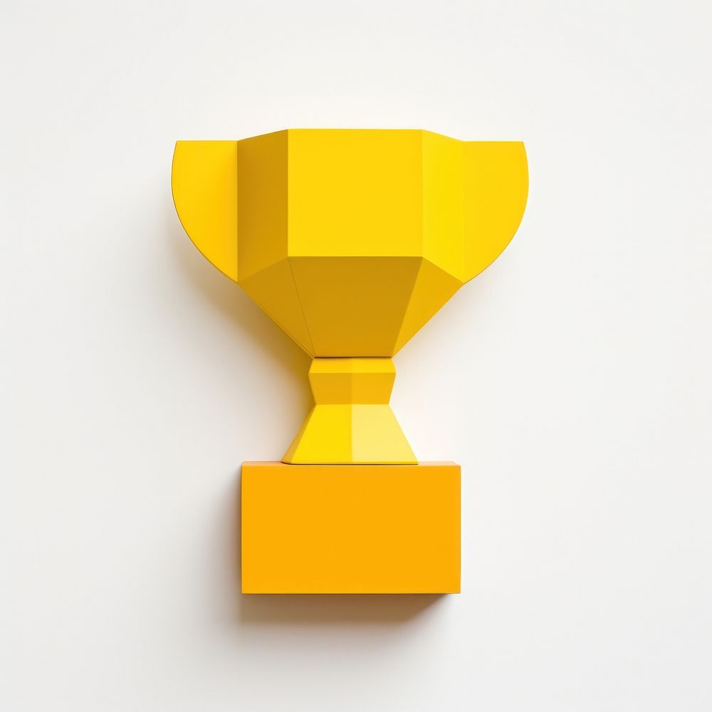 Trophy yellow white background achievement.