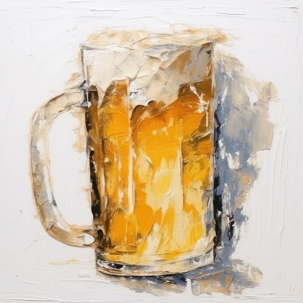 Beer mug ripped paper glass drink cup.