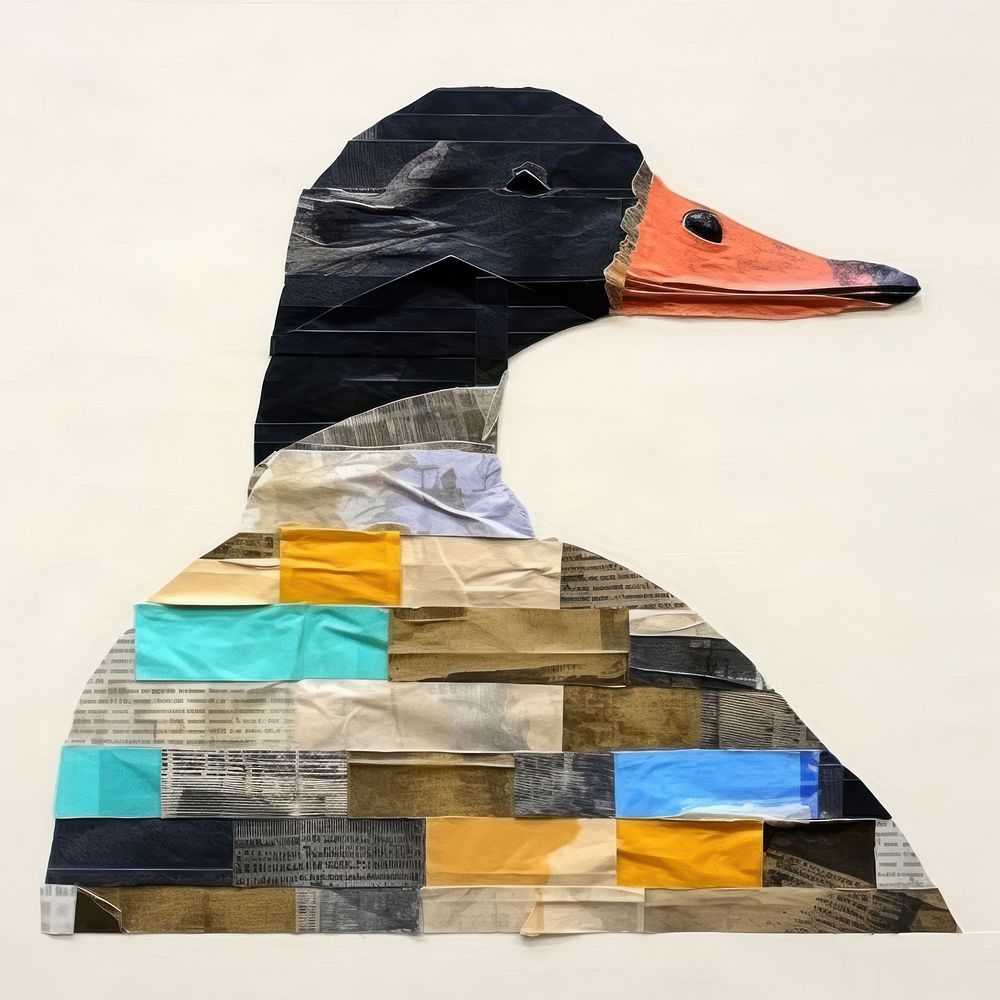 Art collage animal goose.