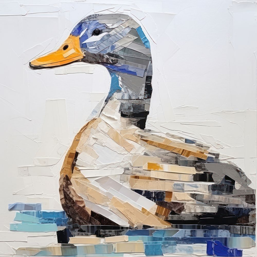 Duck art painting animal.