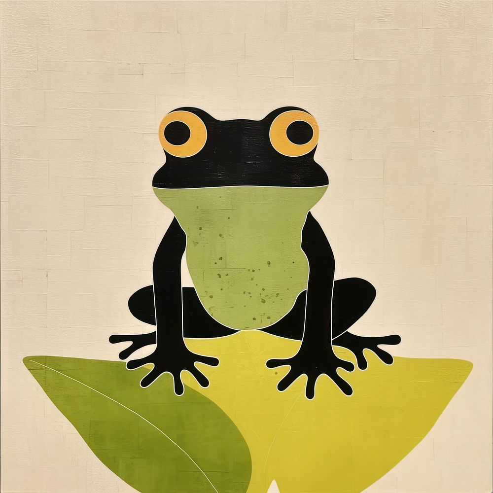 Frog amphibian animal art.