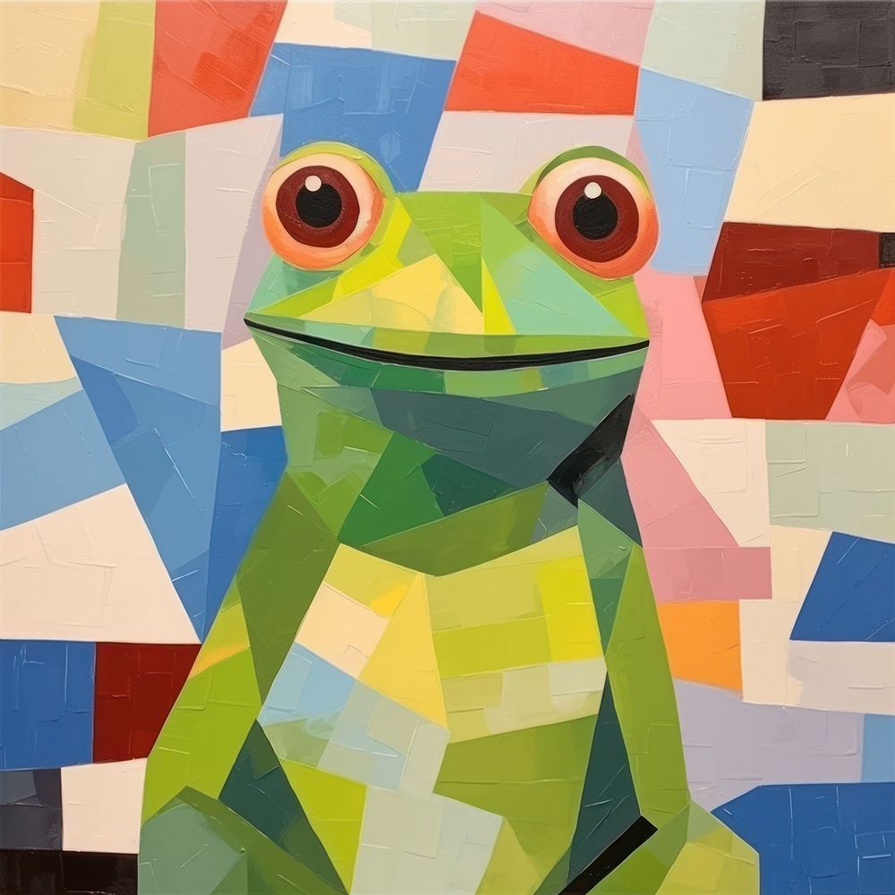 Art painting frog representation.