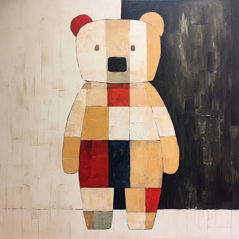 Art painting bear toy.