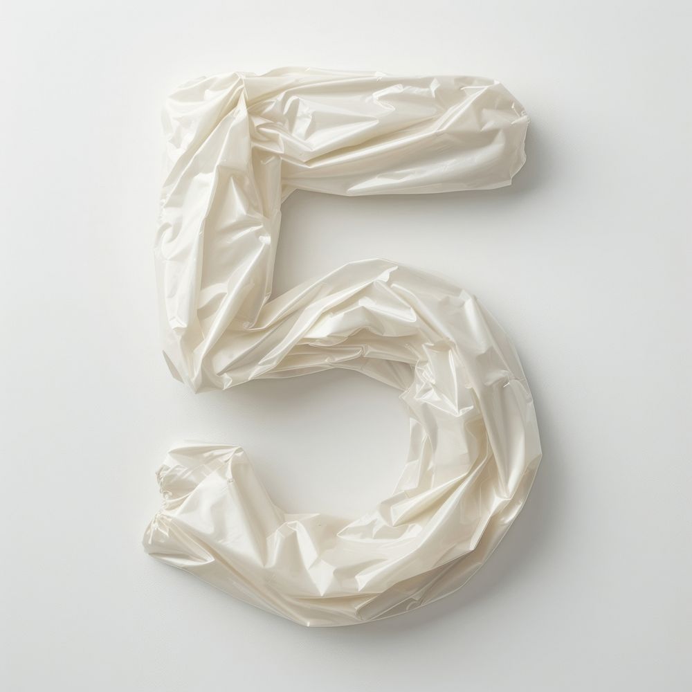 Plastic bag number 5 white white background simplicity.