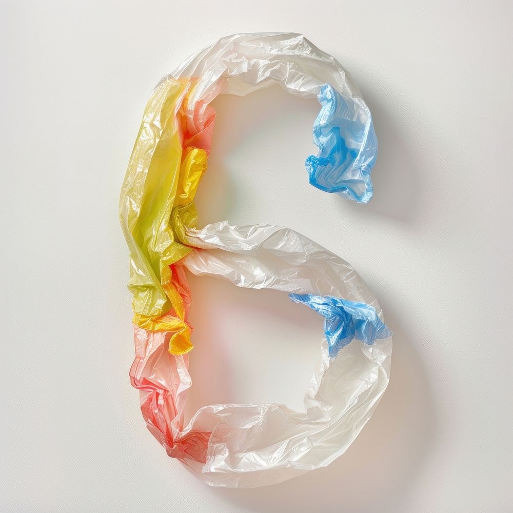 Plastic bag plastic bag number 6 white background jewelry yellow.
