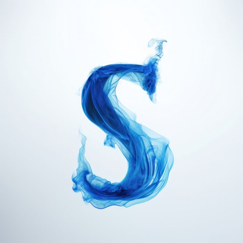 Blue flame letter S font creativity splashing.