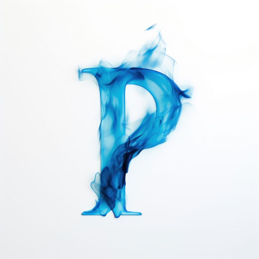 Blue flame letter p font fire turquoise.