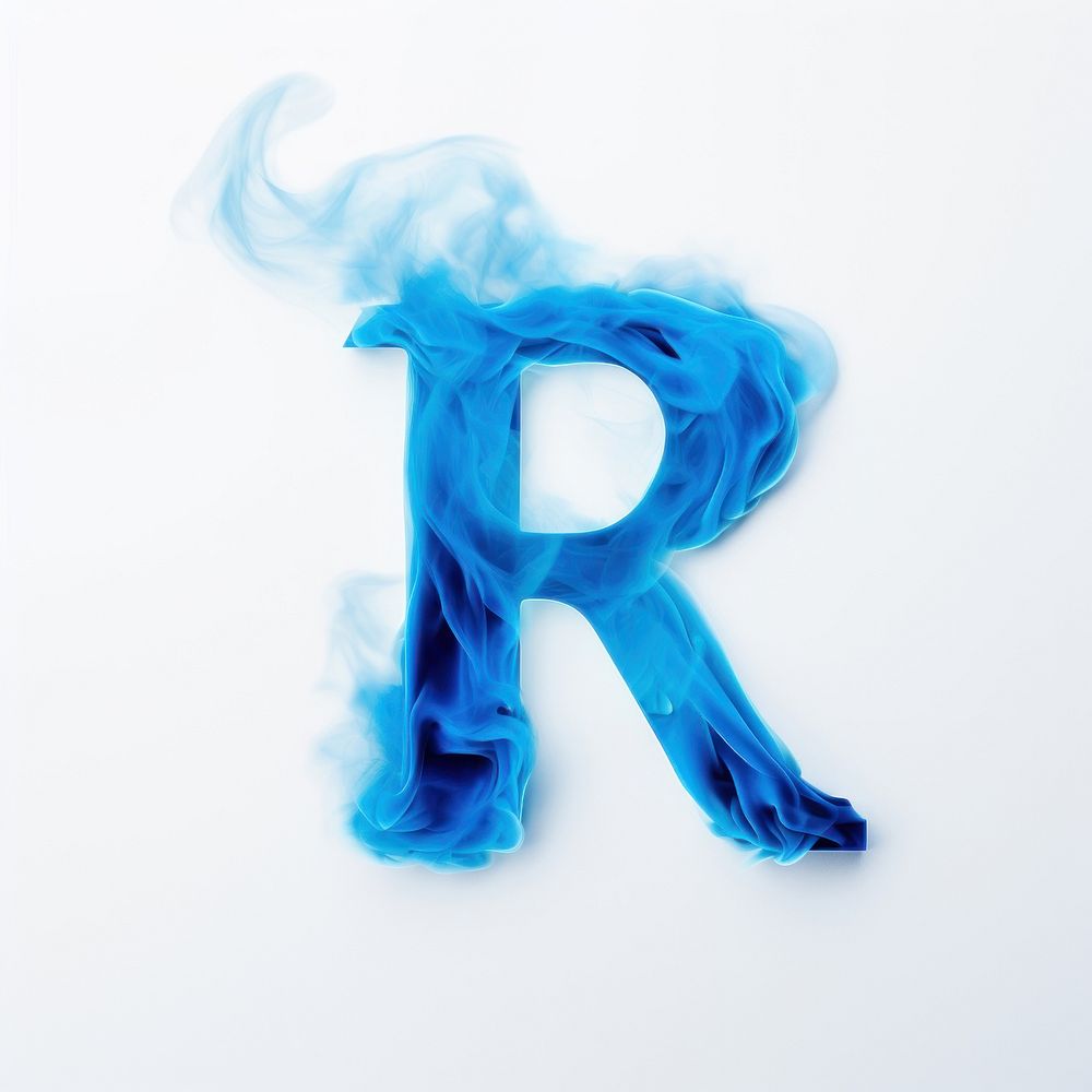 Blue flame letter R font purple female.