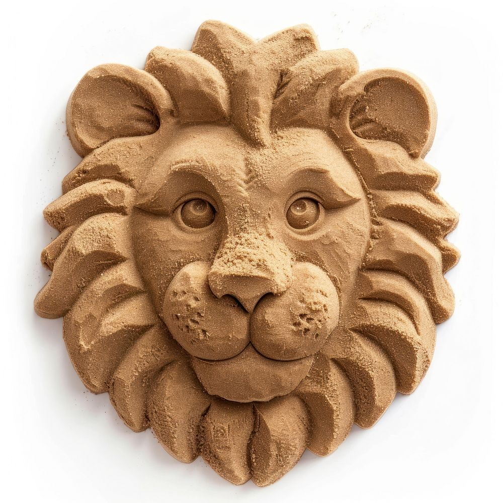 Kids Sand Sculpture lion sculpture mammal animal.