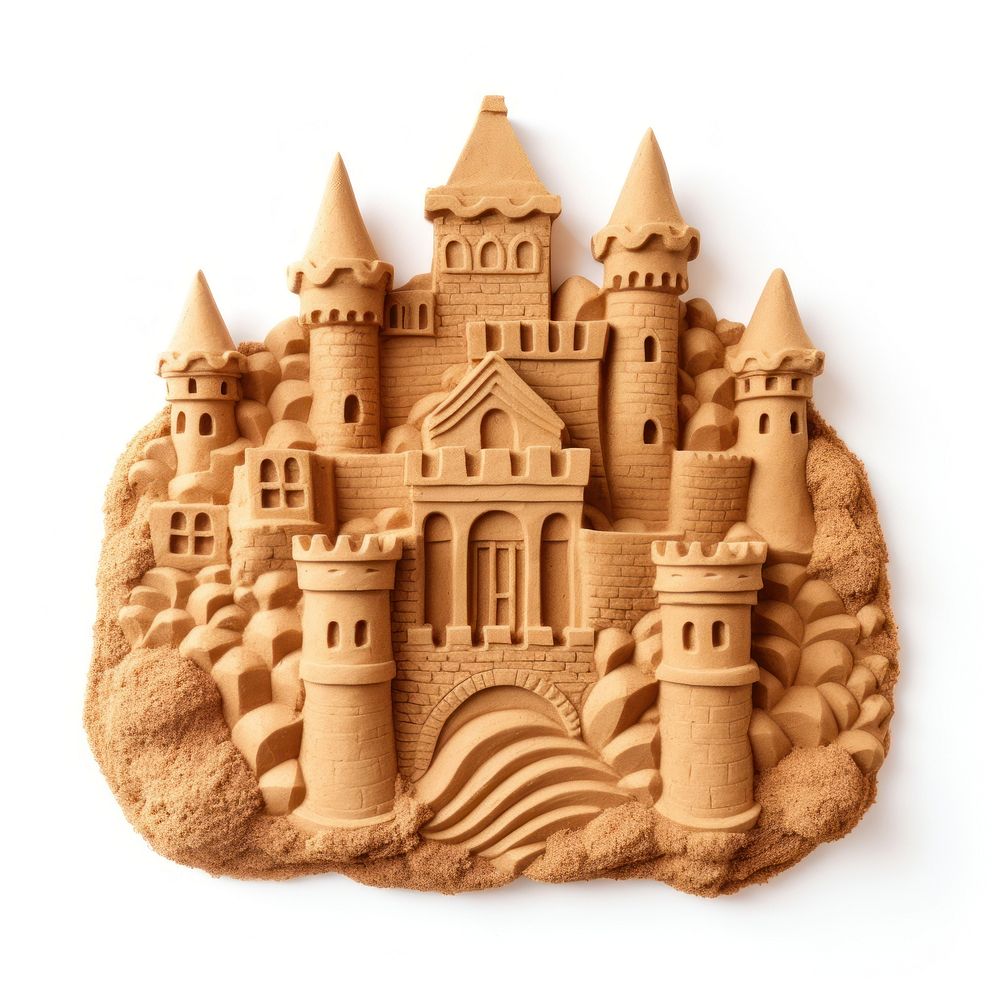 Sand Sculpture castle sand dessert cartoon.