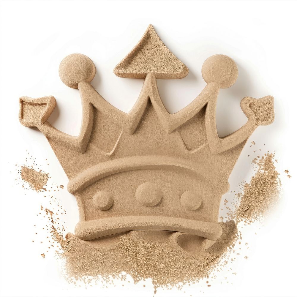 Sand Sculpture crown sand white background gingerbread.