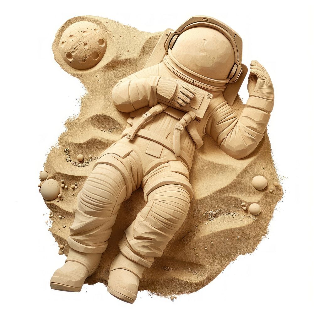 Sand Sculpture astronaut sculpture cartoon toy.
