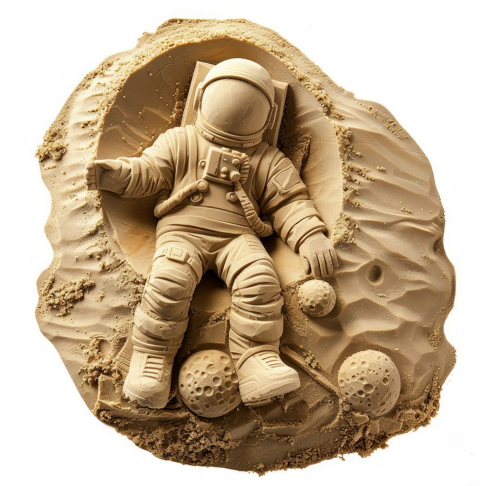 Sand Sculpture astronaut sculpture cartoon sand.