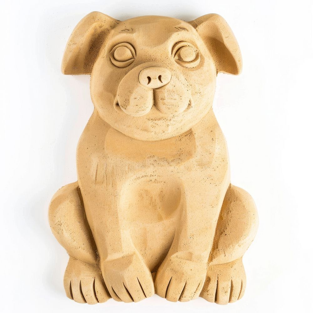 Sand Sculpture dog sculpture art figurine.