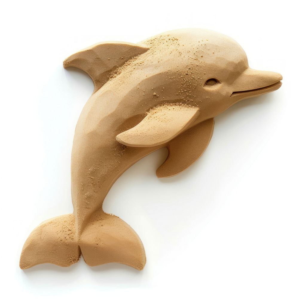 Sand Sculpture dolphin cartoon animal mammal.
