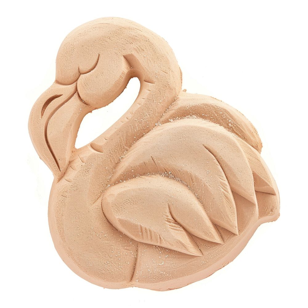 Sand Sculpture flamingo cartoon animal bird.