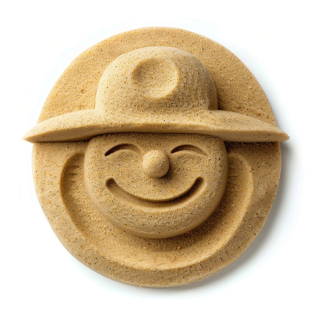 Sand Sculpture hat cartoon food white background.
