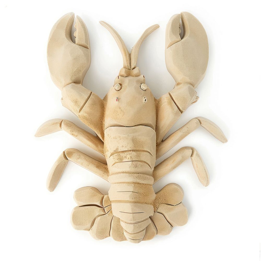 Sand Sculpture lobster seafood animal white background.