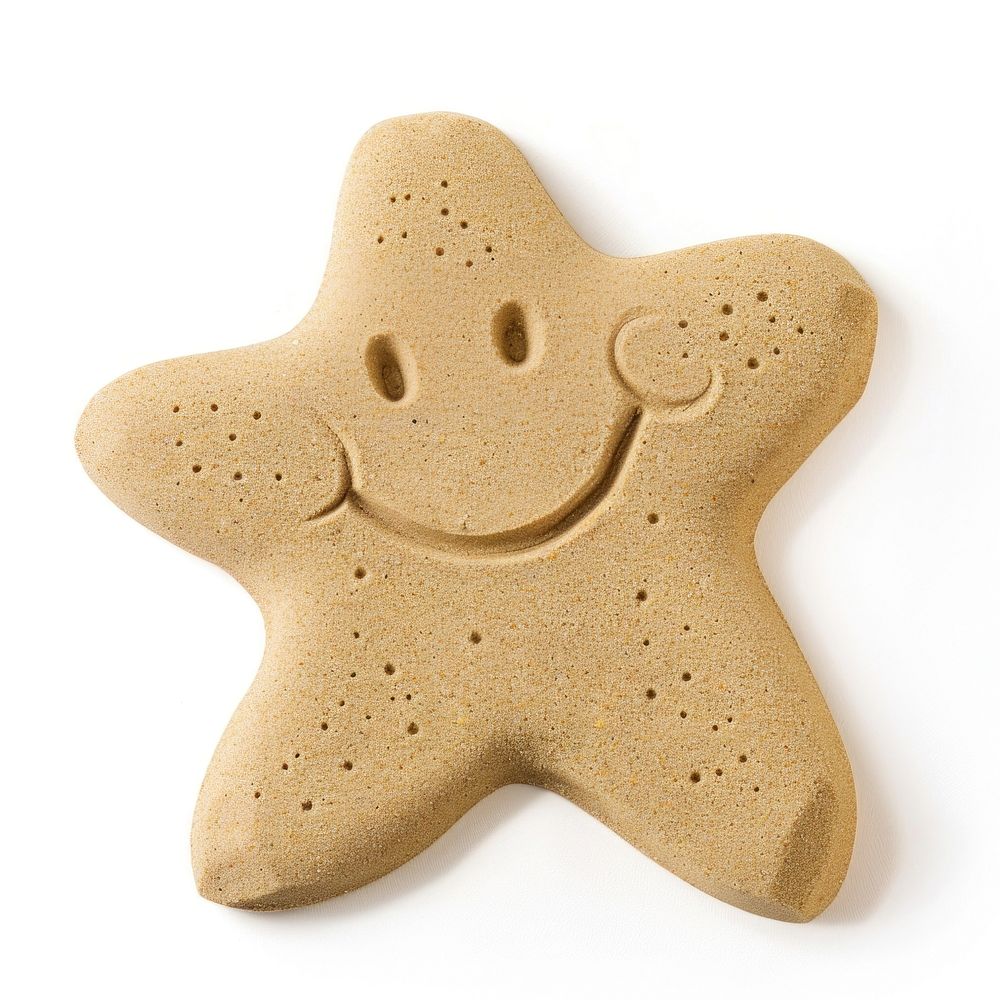 Sand Sculpture starfish gingerbread biscuit cartoon.