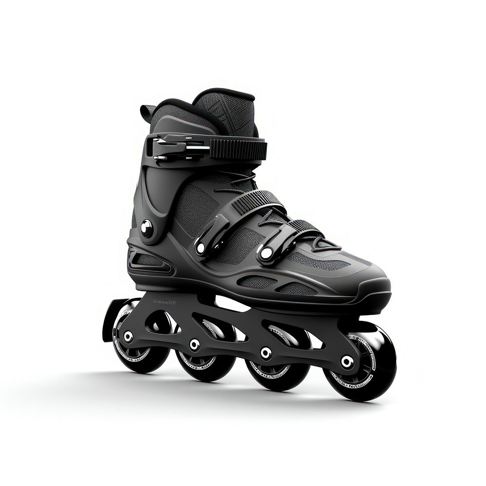Inline skate shoe footwear black clothing.