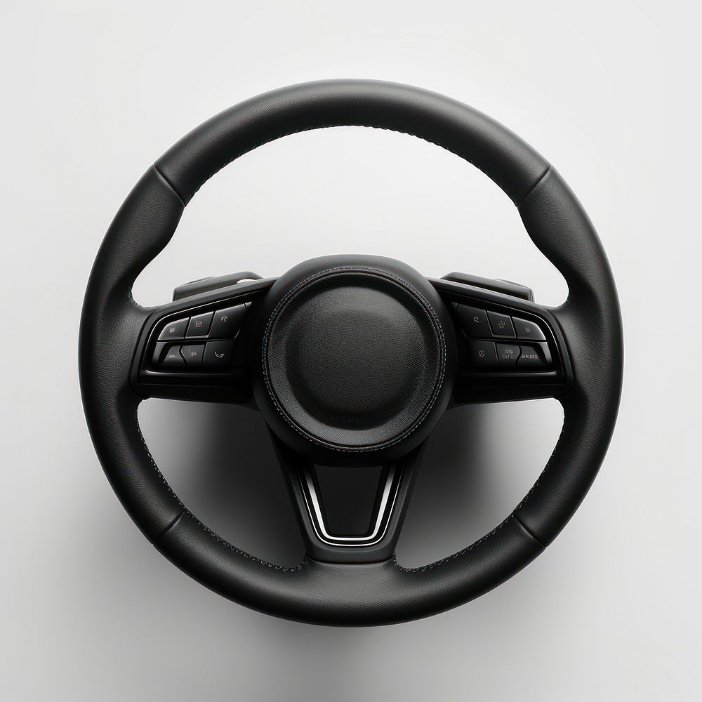 Leather car steering wheel vehicle black transportation.