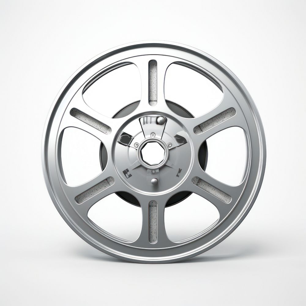 Motion picture film reel wheel spoke tire.