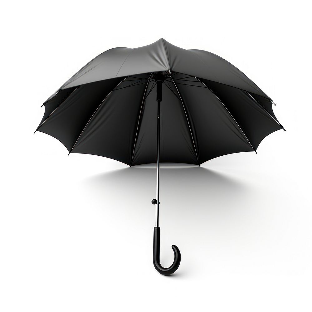 Blac umbrella white background protection monochrome.