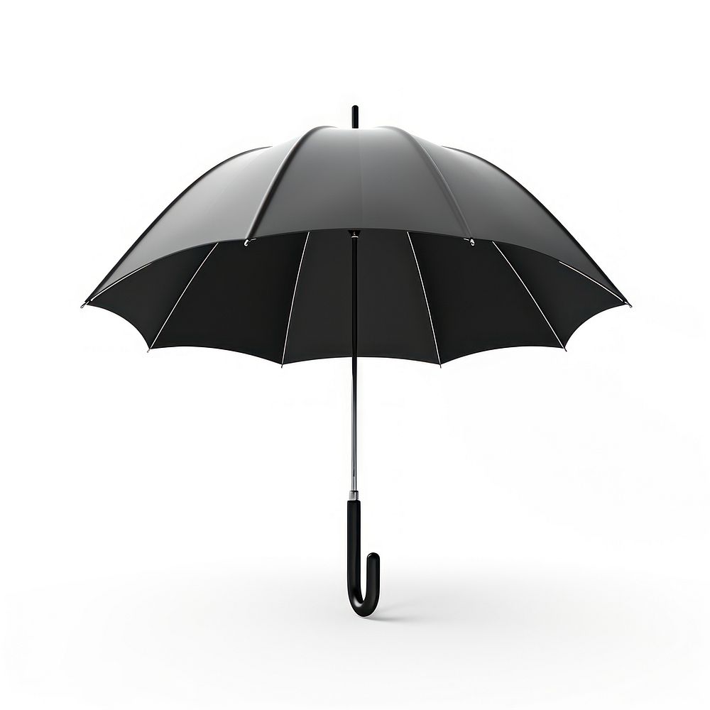 Blac umbrella white background protection sheltering.