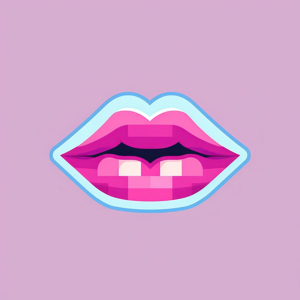 Lips lipstick purple shape.