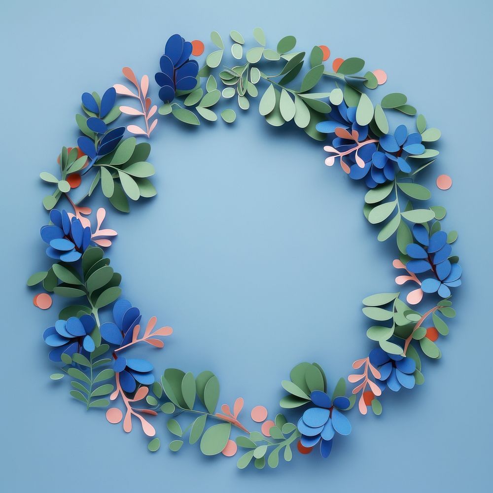 Mistletoe wreath circle border art celebration accessories.
