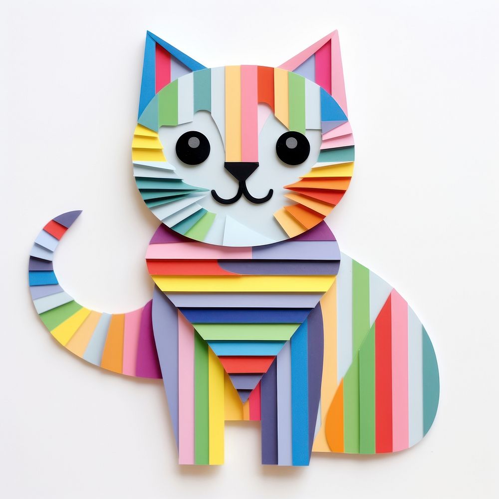 Cat collage craft paper.