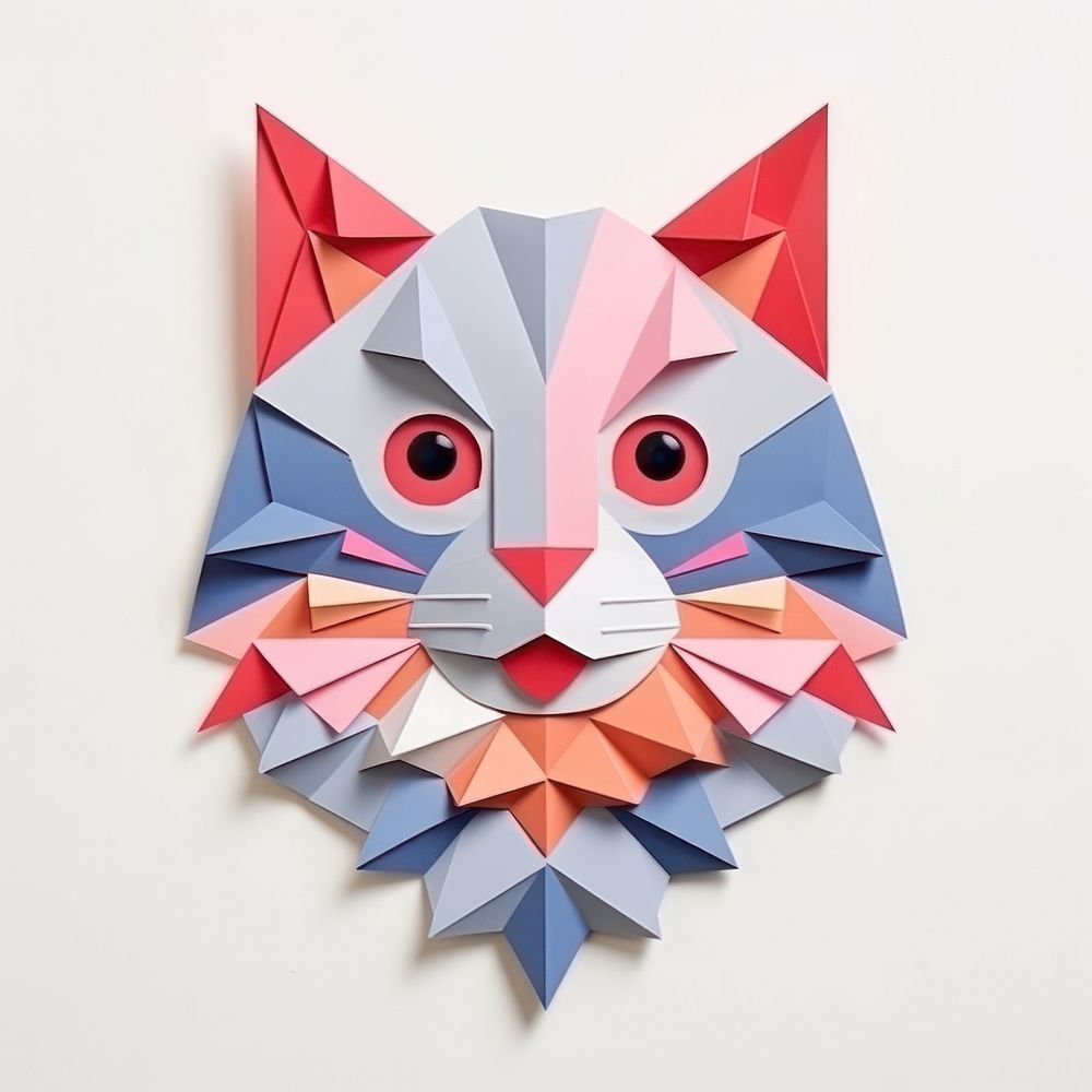 Cat paper origami craft.