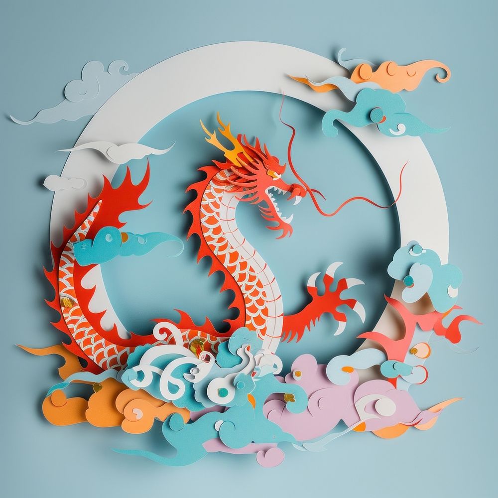 Chinese dragon circle craft text.