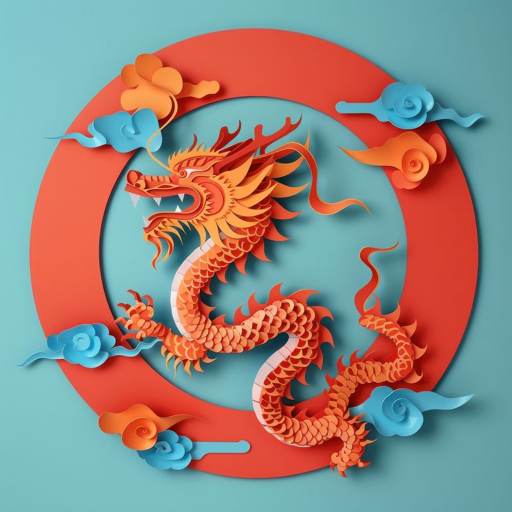 Chinese dragon circle craft art.