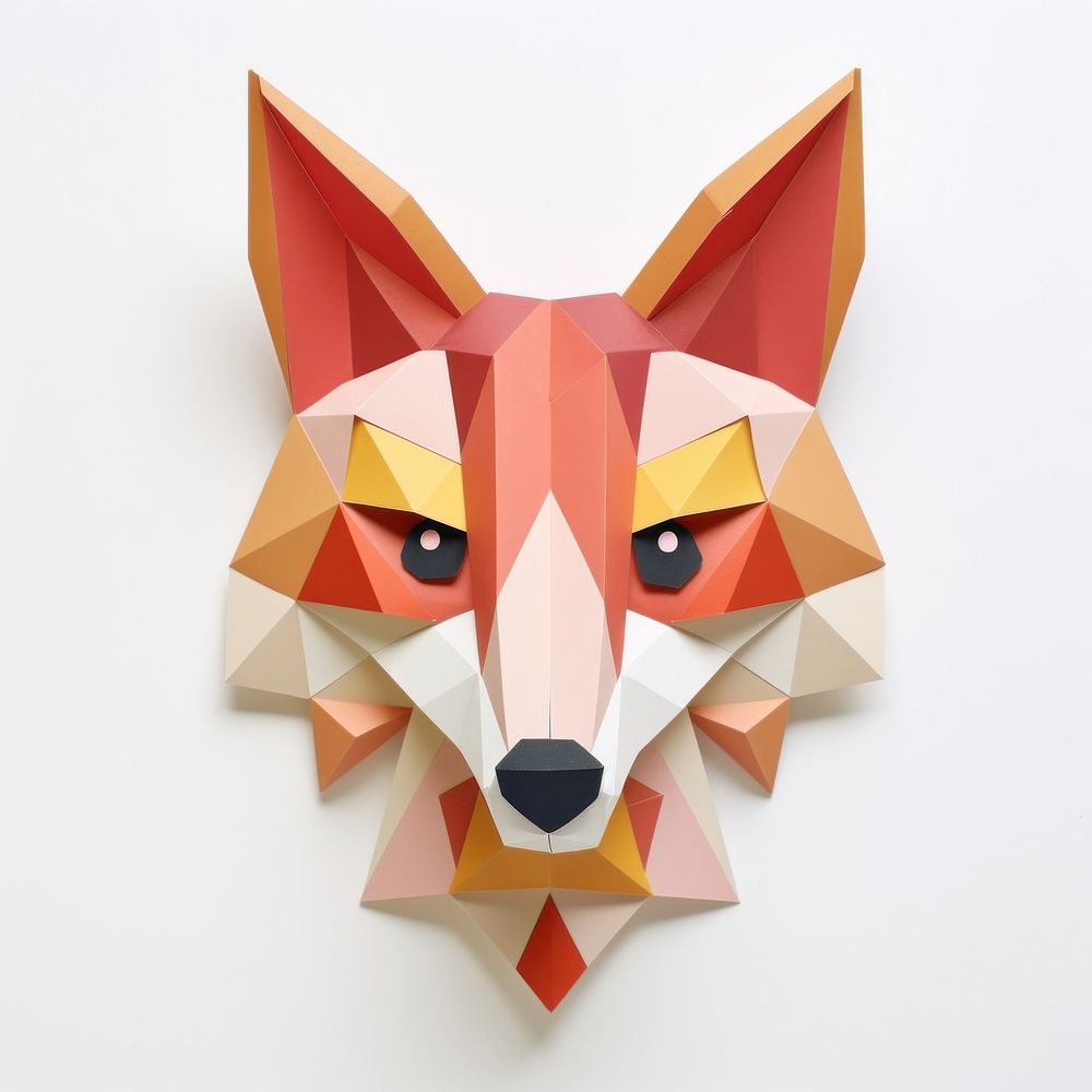 Fox origami craft paper.