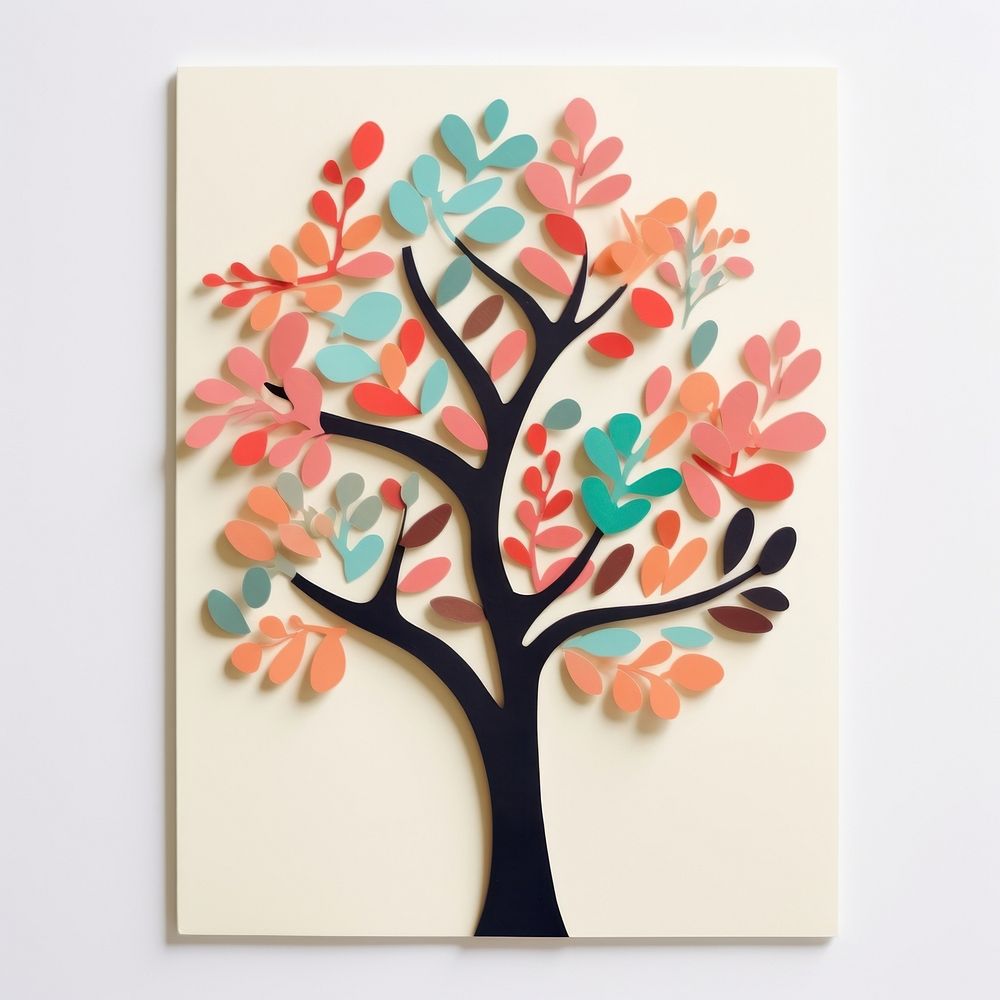 Tree painting craft paper.