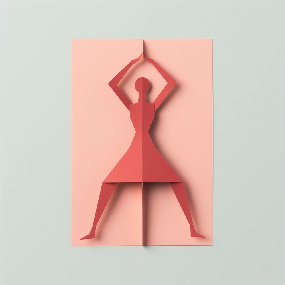 Yoga origami paper art.